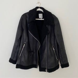 Avec Les Filles black faux leather jacket